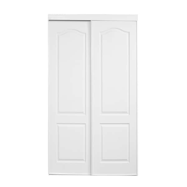 Renin Renin Savona 2 Panel Arched Design Steel Frame Bypass Door, 48 in x 80 12 in BY0109BWPRC048080 - main